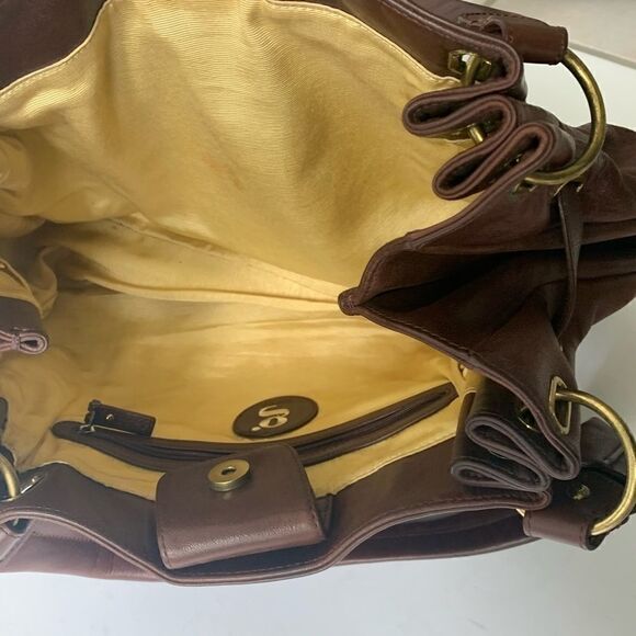 Cole Haan G Series Chocolate Leather Hobo Bag - Picture 14 of 15